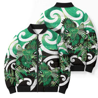 Piwakawaka New Zealand Matariki Bomber Puffer Jacket Maori New Year Silver Fern Green Galaxy LT14 - Polynesian Pride