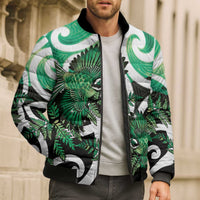 Piwakawaka New Zealand Matariki Bomber Puffer Jacket Maori New Year Silver Fern Green Galaxy LT14 - Polynesian Pride