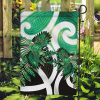 Piwakawaka New Zealand Matariki Garden Flag Maori New Year Silver Fern Green Galaxy LT14 Garden Flag Green - Polynesian Pride
