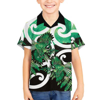 Piwakawaka New Zealand Matariki Hawaiian Shirt Maori New Year Silver Fern Green Galaxy LT14 - Polynesian Pride