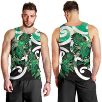 Piwakawaka New Zealand Matariki Men Tank Top Maori New Year Silver Fern Green Galaxy LT14 - Polynesian Pride
