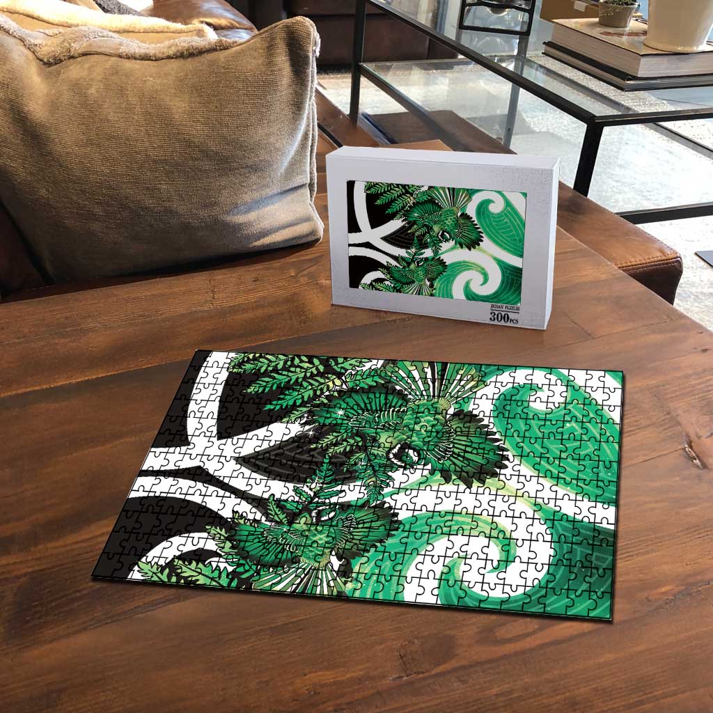 Piwakawaka New Zealand Matariki Puzzle Maori New Year Silver Fern Green Galaxy LT14 - Polynesian Pride
