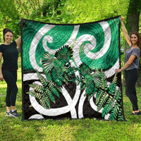 Piwakawaka New Zealand Matariki Quilt Maori New Year Silver Fern Green Galaxy LT14 - Polynesian Pride