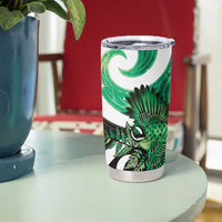 Piwakawaka New Zealand Matariki Tumbler Cup Maori New Year Silver Fern Green Galaxy LT14 - Polynesian Pride