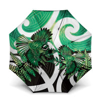 Piwakawaka New Zealand Matariki Umbrella Maori New Year Silver Fern Green Galaxy LT14 One Size Folded 11.42 inch Opened Diameter 37.4 inch Green - Polynesian Pride