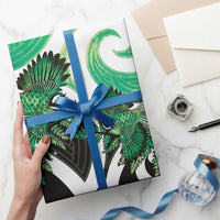 Piwakawaka New Zealand Matariki Wrapping Paper Maori New Year Silver Fern Green Galaxy LT14 - Polynesian Pride