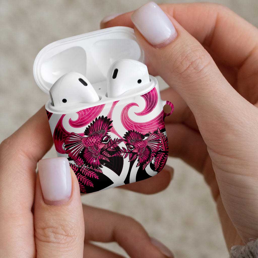 Piwakawaka New Zealand Matariki AirPods Case Maori New Year Silver Fern Pink Galaxy LT14 - Polynesian Pride