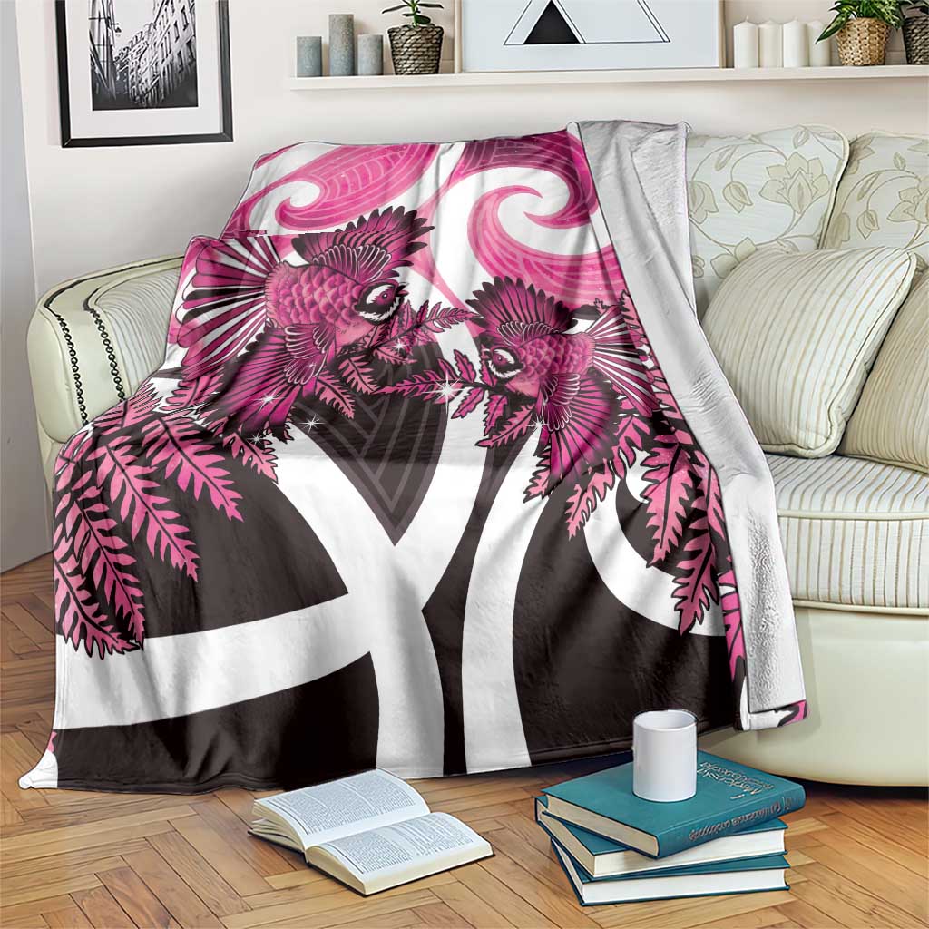 Piwakawaka New Zealand Matariki Blanket Maori New Year Silver Fern Pink Galaxy LT14 Pink - Polynesian Pride
