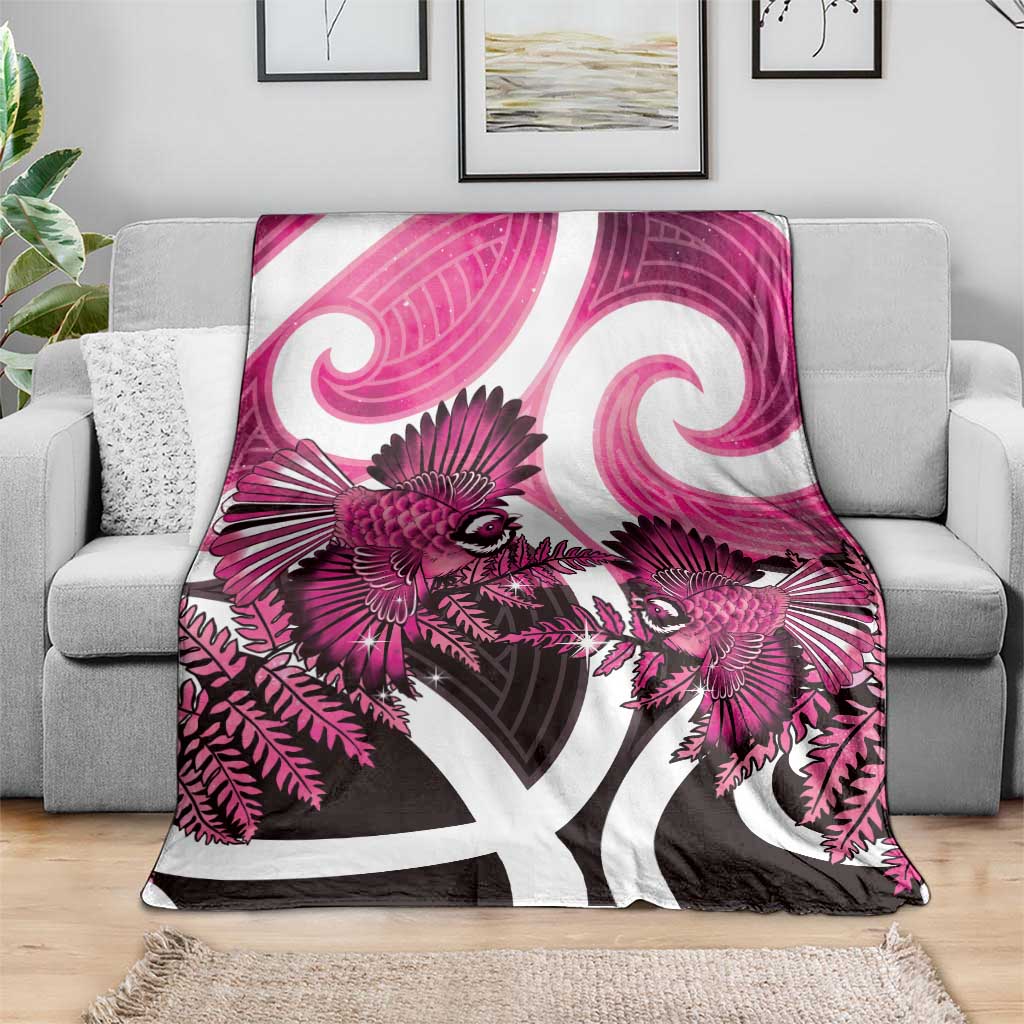 Piwakawaka New Zealand Matariki Blanket Maori New Year Silver Fern Pink Galaxy LT14 - Polynesian Pride