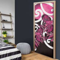 Piwakawaka New Zealand Matariki Door Cover Maori New Year Silver Fern Pink Galaxy LT14 - Polynesian Pride