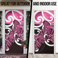 Piwakawaka New Zealand Matariki Door Cover Maori New Year Silver Fern Pink Galaxy LT14 - Polynesian Pride