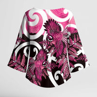 Piwakawaka New Zealand Matariki Kimono Sleeve Blouse Maori New Year Silver Fern Pink Galaxy LT14 - Polynesian Pride