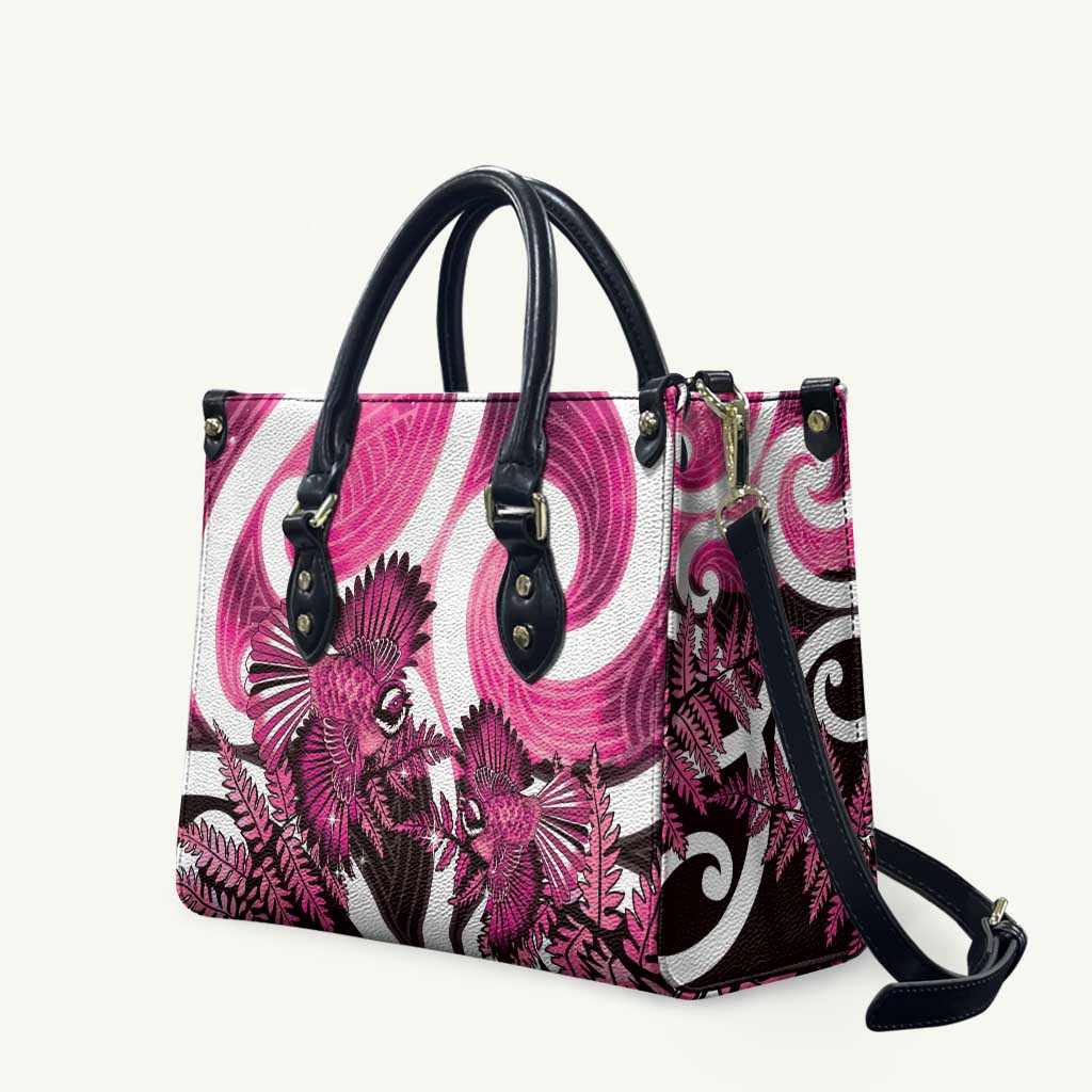 Piwakawaka New Zealand Matariki Leather Bag Maori New Year Silver Fern Pink Galaxy LT14 Pink - Polynesian Pride