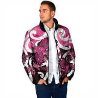 Piwakawaka New Zealand Matariki Padded Jacket Maori New Year Silver Fern Pink Galaxy LT14 - Polynesian Pride