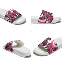 Piwakawaka New Zealand Matariki Slide Sandals Maori New Year Silver Fern Pink Galaxy LT14 - Polynesian Pride