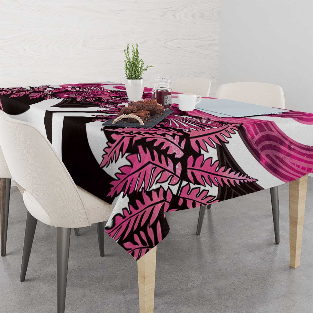 Piwakawaka New Zealand Matariki Tablecloth Maori New Year Silver Fern Pink Galaxy LT14 - Polynesian Pride