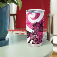 Piwakawaka New Zealand Matariki Tumbler Cup Maori New Year Silver Fern Pink Galaxy LT14 - Polynesian Pride