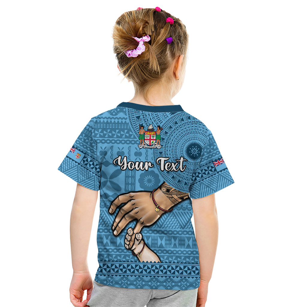 Personalised Father Day Fiji Kid T Shirt I Love You Dad Fijian Tapa Pattern LT14 - Polynesian Pride