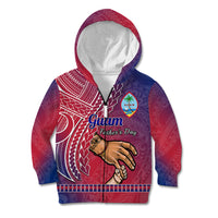 Polynesian Pride Father Day Guam Kid Hoodie I Love You Dad Guaman Latte Stone LT14 Zip Hoodie Red - Polynesian Pride