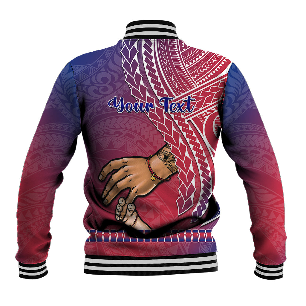 Personalised Father Day Guam Baseball Jacket I Love You Dad Guaman Latte Stone LT14 - Polynesian Pride