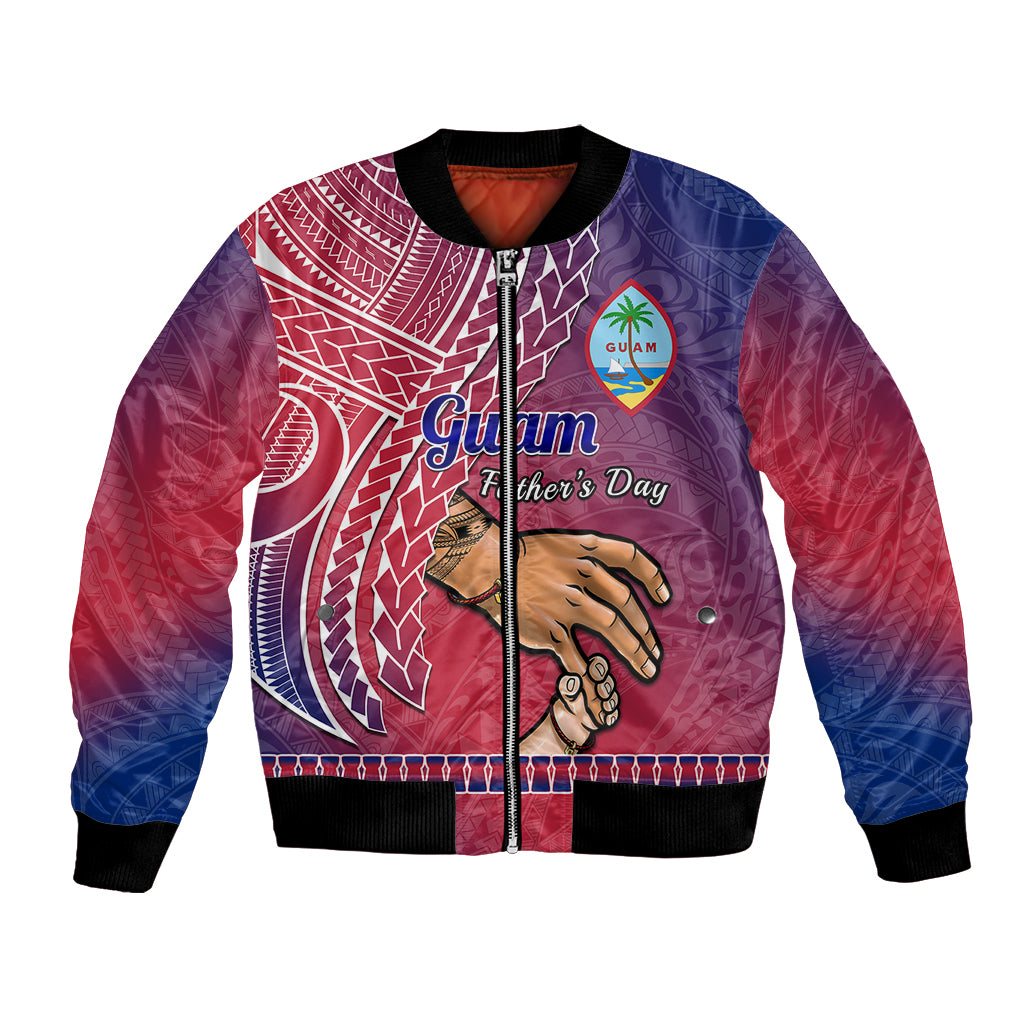 Personalised Father Day Guam Bomber Jacket I Love You Dad Guaman Latte Stone LT14 Unisex Red - Polynesian Pride