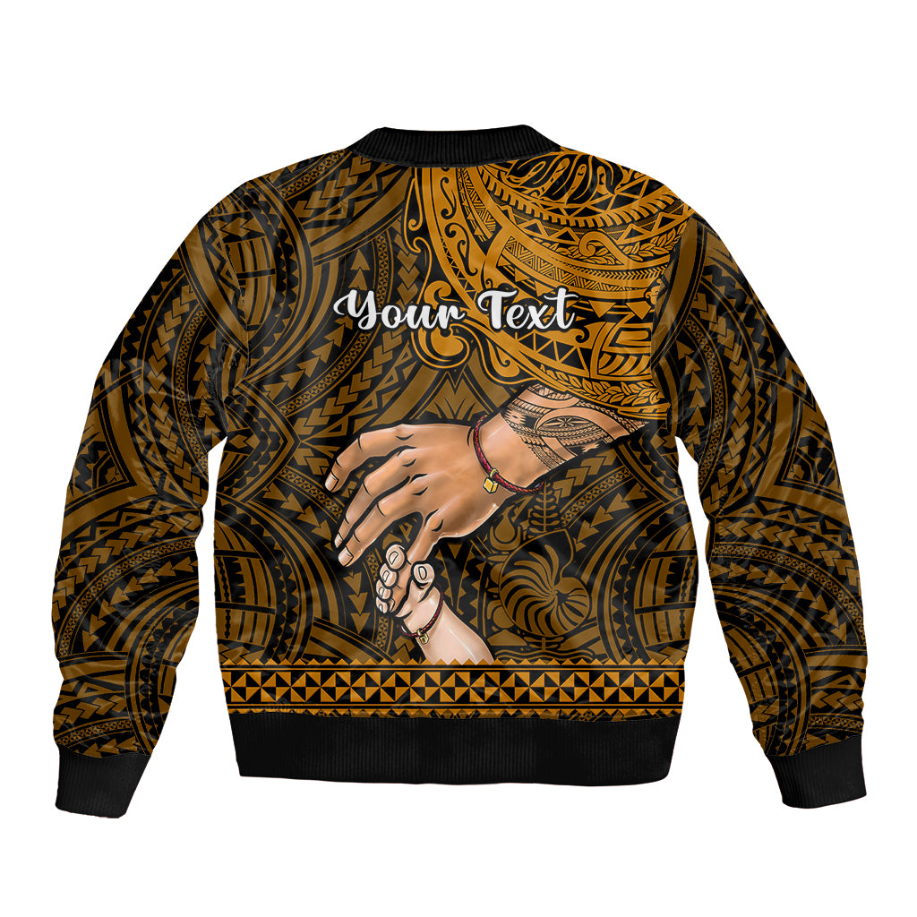 Personalised Father Day New Caledonia Sleeve Zip Bomber Jacket I Love You Dad LT14 - Polynesian Pride