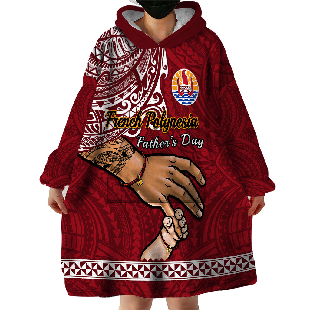 Personalised Father Day French Polynesia Wearable Blanket Hoodie I Love You Dad LT14 - Polynesian Pride