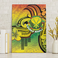 Hawaii Flag Day Canvas Wall Art Kanaka Maoli With Kakau Polynesian Pattern
