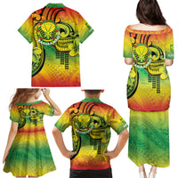 Hawaii Flag Day Family Matching Puletasi and Hawaiian Shirt Kanaka Maoli With Kakau Polynesian Pattern LT14 - Polynesian Pride