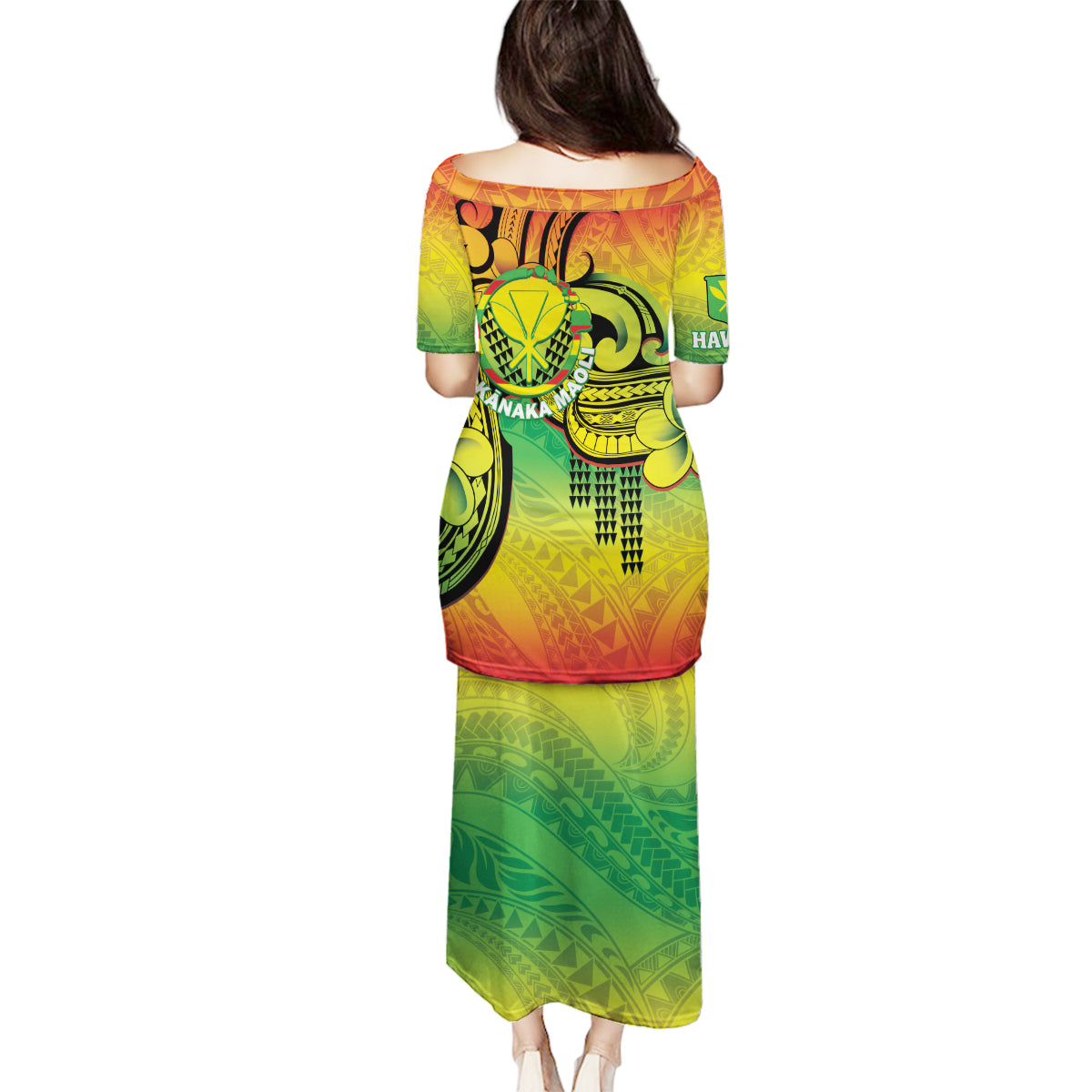 Hawaii Flag Day Family Matching Puletasi and Hawaiian Shirt Kanaka Maoli With Kakau Polynesian Pattern LT14 - Polynesian Pride