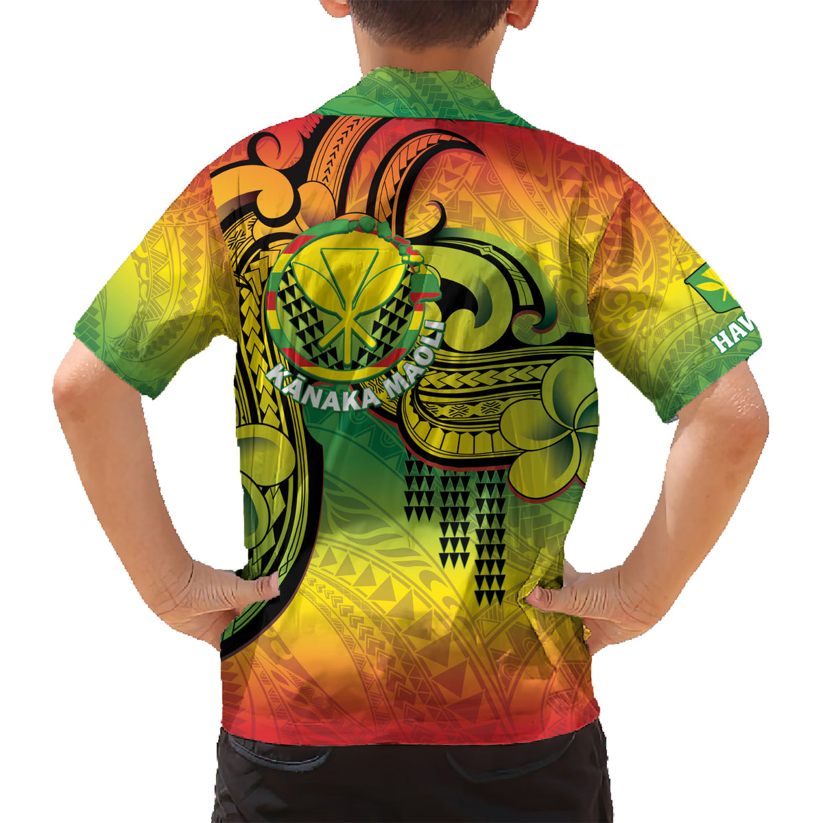 Hawaii Flag Day Family Matching Short Sleeve Bodycon Dress and Hawaiian Shirt Kanaka Maoli With Kakau Polynesian Pattern LT14 - Polynesian Pride
