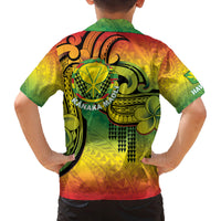 Hawaii Flag Day Family Matching Summer Maxi Dress and Hawaiian Shirt Kanaka Maoli With Kakau Polynesian Pattern LT14 - Polynesian Pride