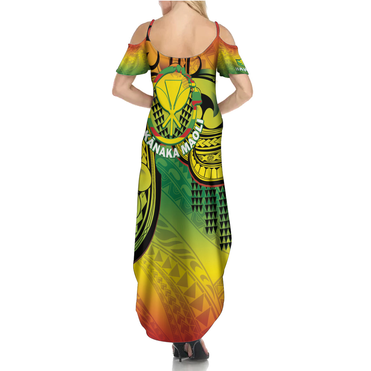 Hawaii Flag Day Family Matching Summer Maxi Dress and Hawaiian Shirt Kanaka Maoli With Kakau Polynesian Pattern LT14 - Polynesian Pride