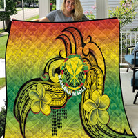 Hawaii Flag Day Quilt Kanaka Maoli With Kakau Polynesian Pattern LT14 Green - Polynesian Pride