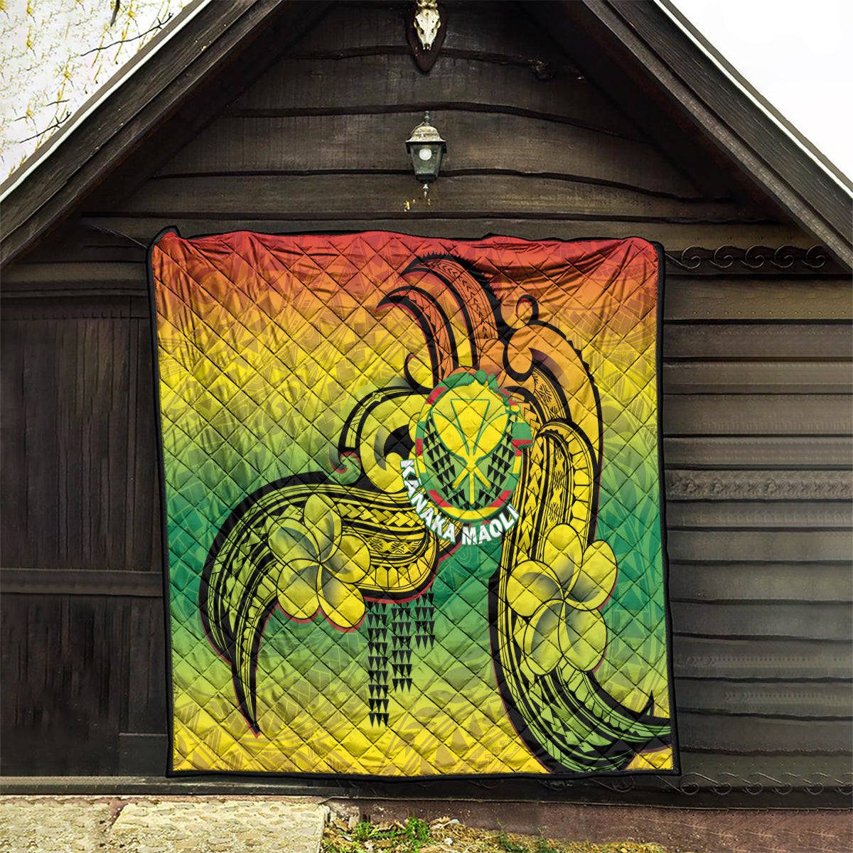 Hawaii Flag Day Quilt Kanaka Maoli With Kakau Polynesian Pattern LT14 - Polynesian Pride