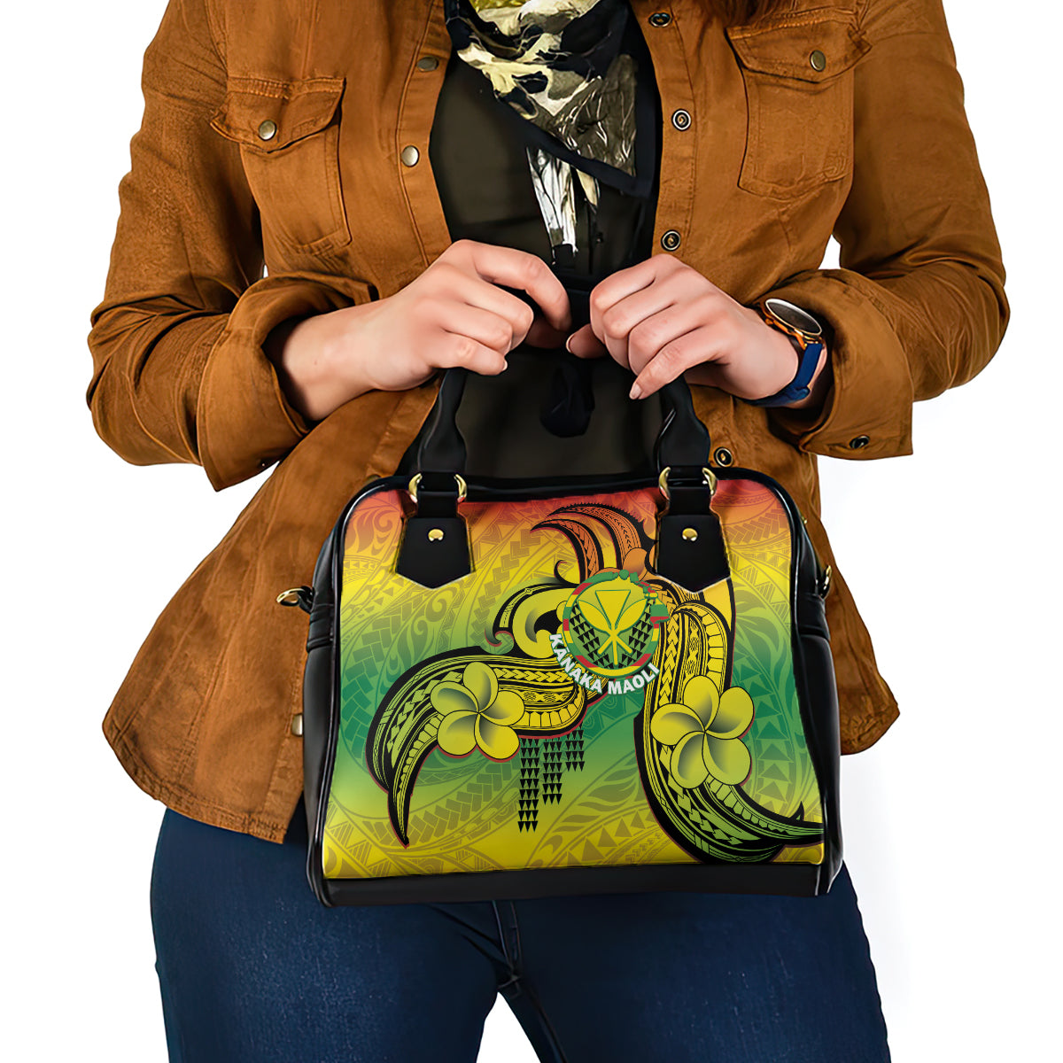 Hawaii Flag Day Shoulder Handbag Kanaka Maoli With Kakau Polynesian Pattern LT14 - Polynesian Pride