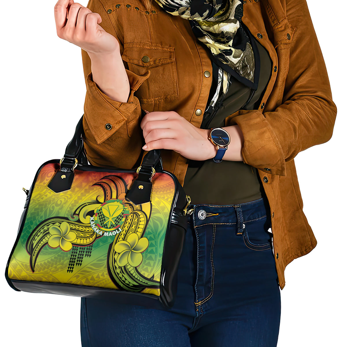 Hawaii Flag Day Shoulder Handbag Kanaka Maoli With Kakau Polynesian Pattern LT14 - Polynesian Pride
