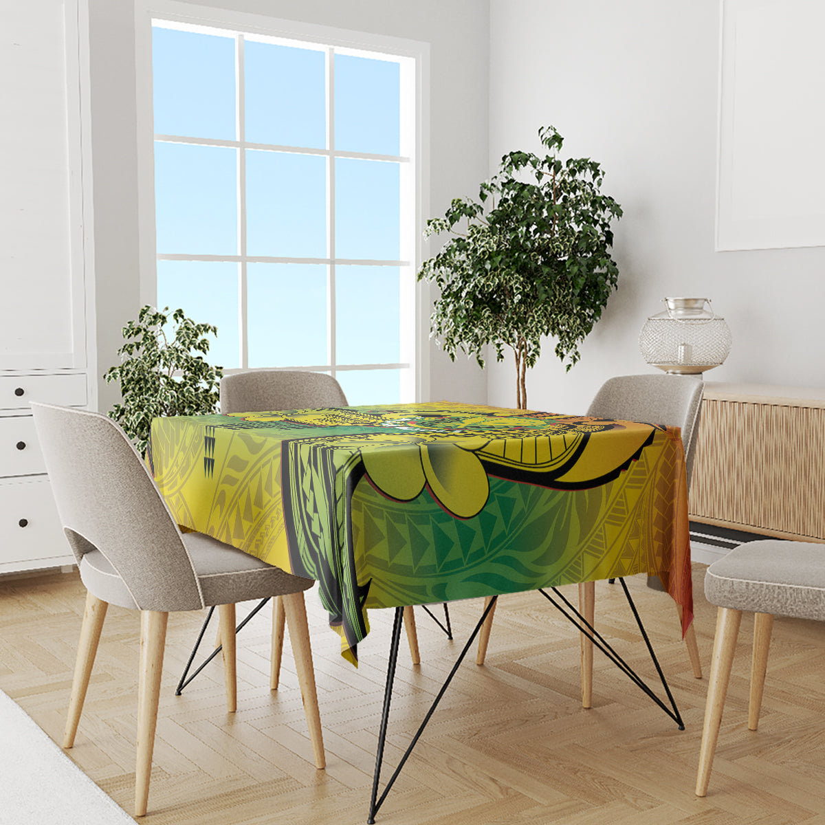 Hawaii Flag Day Tablecloth Kanaka Maoli With Kakau Polynesian Pattern