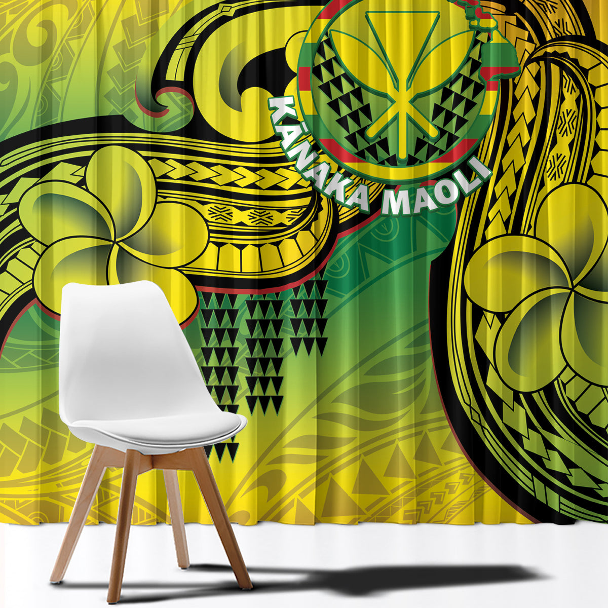 Hawaii Flag Day Window Curtain Kanaka Maoli With Kakau Polynesian Pattern LT14 - Polynesian Pride