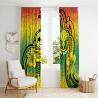 Hawaii Flag Day Window Curtain Kanaka Maoli With Kakau Polynesian Pattern LT14 - Polynesian Pride