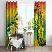 Hawaii Flag Day Window Curtain Kanaka Maoli With Kakau Polynesian Pattern LT14 - Polynesian Pride