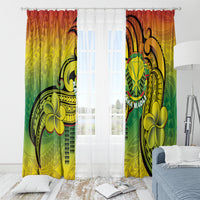 Hawaii Flag Day Window Curtain Kanaka Maoli With Kakau Polynesian Pattern LT14 - Polynesian Pride