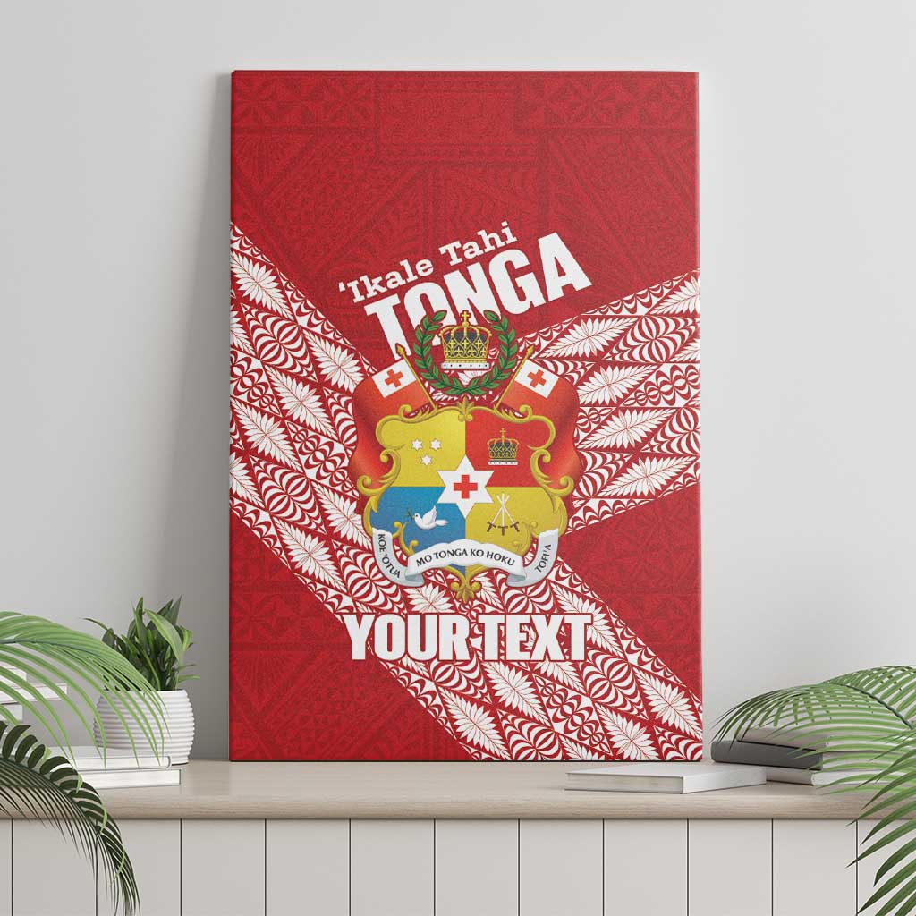 Tonga Rugby Custom Canvas Wall Art Go ʻIkale Tahi Go Tongan Tapa Cloth