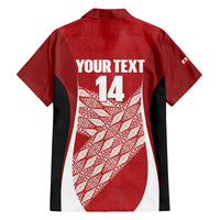 Tonga Rugby Custom Family Matching Off The Shoulder Long Sleeve Dress and Hawaiian Shirt Go ʻIkale Tahi Go Tongan Tapa Cloth LT14 - Polynesian Pride