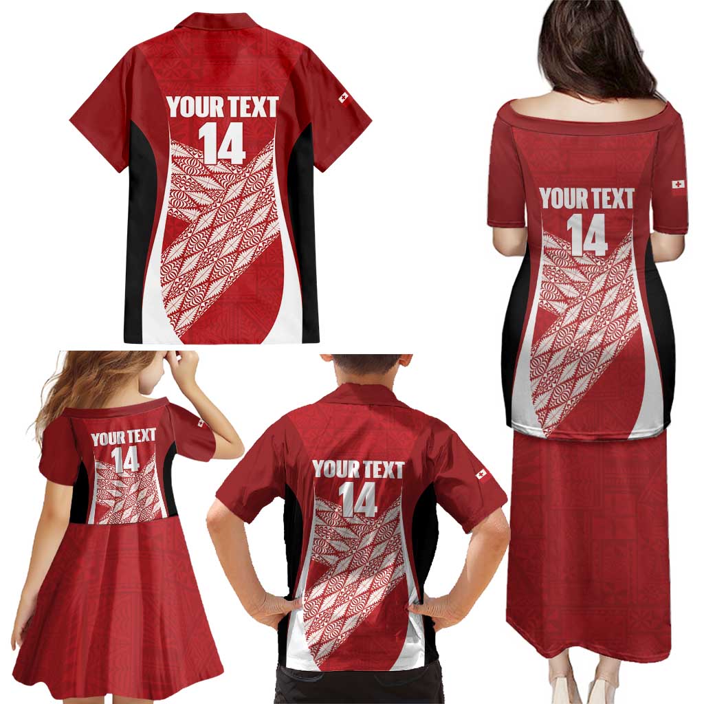 Tonga Rugby Custom Family Matching Puletasi and Hawaiian Shirt Go ʻIkale Tahi Go Tongan Tapa Cloth LT14 - Polynesian Pride