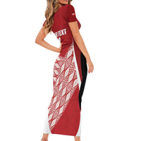 Tonga Rugby Custom Family Matching Short Sleeve Bodycon Dress and Hawaiian Shirt Go ʻIkale Tahi Go Tongan Tapa Cloth LT14 - Polynesian Pride
