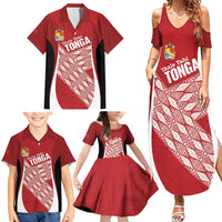 Tonga Rugby Custom Family Matching Summer Maxi Dress and Hawaiian Shirt Go ʻIkale Tahi Go Tongan Tapa Cloth LT14 - Polynesian Pride