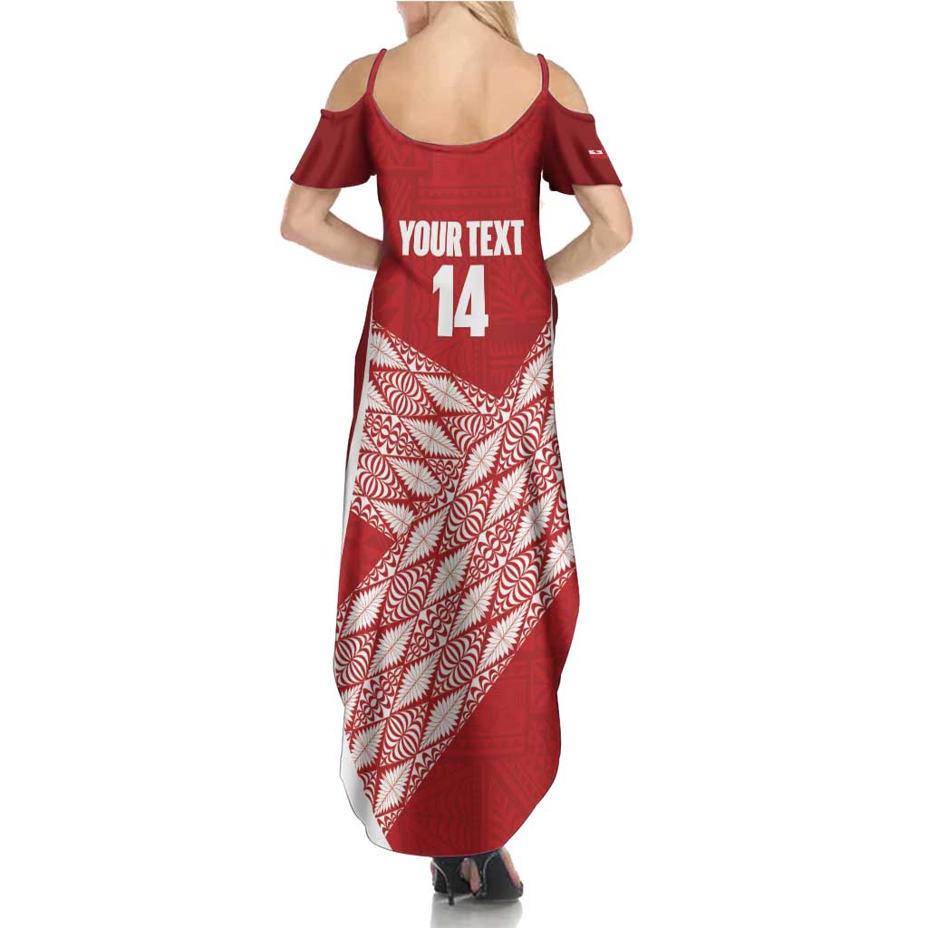 Tonga Rugby Custom Family Matching Summer Maxi Dress and Hawaiian Shirt Go ʻIkale Tahi Go Tongan Tapa Cloth LT14 - Polynesian Pride