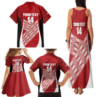 Tonga Rugby Custom Family Matching Tank Maxi Dress and Hawaiian Shirt Go ʻIkale Tahi Go Tongan Tapa Cloth LT14 - Polynesian Pride