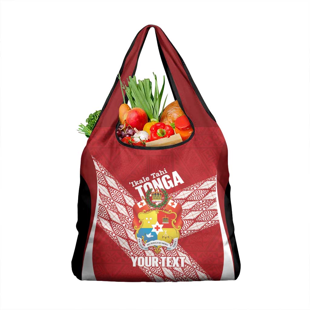Tonga Rugby Custom Grocery Bag Go ʻIkale Tahi Go Tongan Tapa Cloth